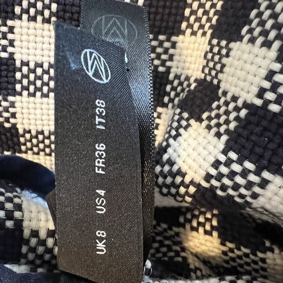 Mother of Pearl checkered tweed gingham mock neck top with side slits sz 4 - Picture 8 of 10